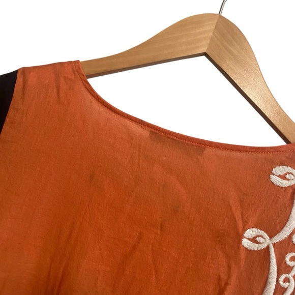 THML Embroidered Cotton Bohemian Scoop Neck Cotton Peplum Top Size Large - Picture 5 of 7